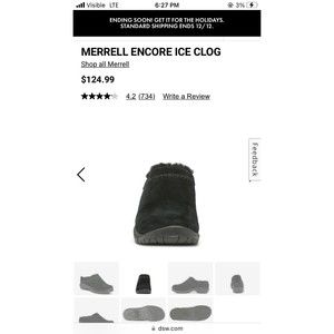 Merrell encore ice clog NWT